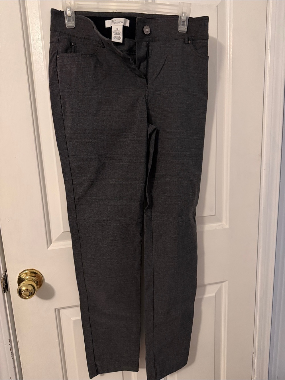 89th & Madison Women’s Tapered-Leg Dress Pants in Charcoal